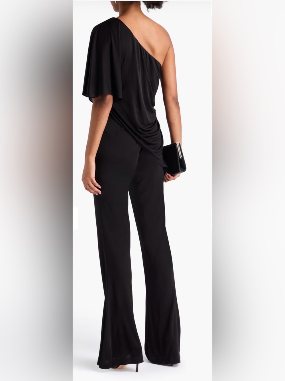 Diane Von Furstenberg Black Talia One Shoulder Jersey Jumpsuit. Sz Small - Picture 4 of 11
